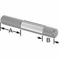 Bsc Preferred Threaded on Both Ends Stud 316 Stainless Steel M8 x 1.25mm Size 22mm and 10mm Thread Len 55mm Long 5580N126